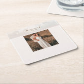 Natuur Horses Wedding Foto toevoegen Custom Kartonnen Onderzetters (Schuin)