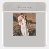 Natuur Horses Wedding Foto toevoegen Custom Vierkante Sticker (Voorkant)