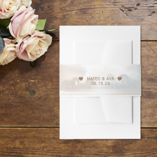 Natuur Horses Wedding Invitation Belly Band Uitnodigingen Wikkel