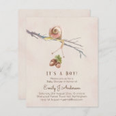 Natuur houdt van slakken feestuitnodigingen voor b (Voorkant / Achterkant)