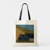 Natuur "Houses Mountains" Tote Bag (Achterkant)