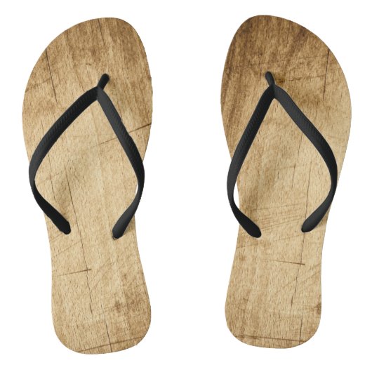 Natuur Houten Houten Board Brown Textures Teenslippers (Voetbed)
