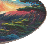 Natuur houtsnede van landschap / zeegezicht / skys snijplank (Hoek)