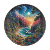 Natuur houtsnede van landschap / zeegezicht / skys snijplank (Voorkant)