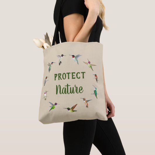Natuur Hummingbird beschermen Tote Bag (Dichtbij)