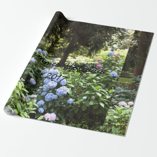 Natuur Hydrangea Floral Trees Fotografie Cadeaupapier (Uitgerold)