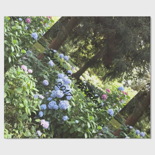 Natuur Hydrangea Floral Trees Fotografie Cadeaupapier (Vlak)