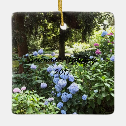 Natuur Hydrangea Floral Trees Fotografie Keramisch Ornament (Voorkant)