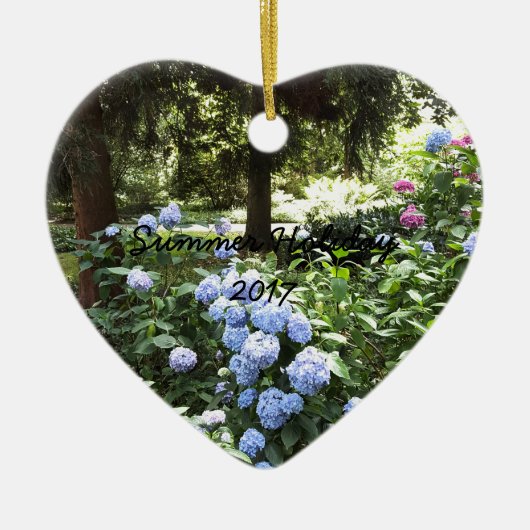 Natuur Hydrangea Floral Trees Fotografie Keramisch Ornament (Voorkant)