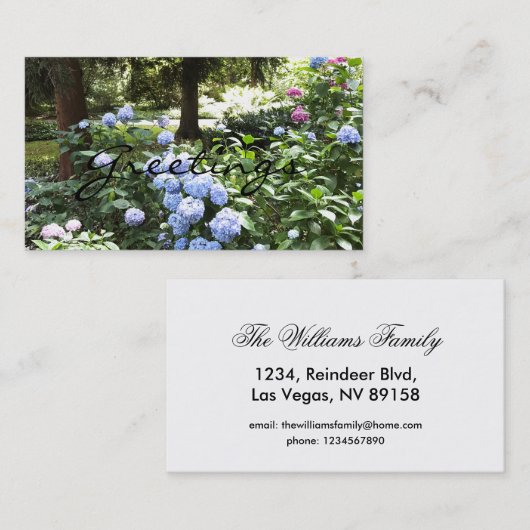 Natuur Hydrangea Floral Trees Fotografie Visitekaartje (Voorkant / Achterkant)