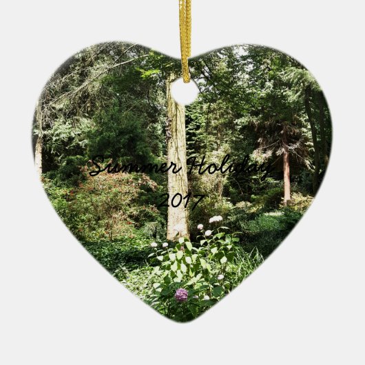 Natuur Hydrangea Wood Trees Fotografie Keramisch Ornament (Voorkant)