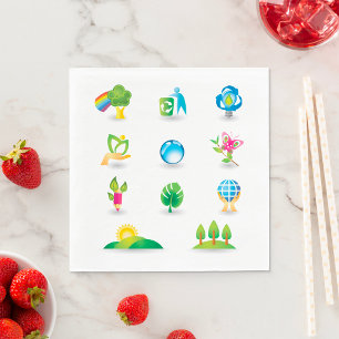 Natuur Icons Napkins Servet