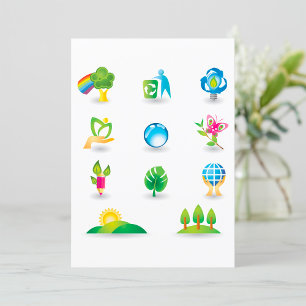 Natuur Icons-uitnodiging Kaart