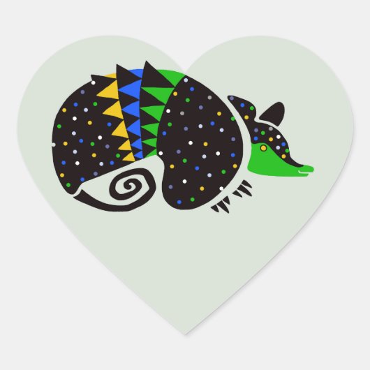 Natuur - Ik hou van ARMADILLOS - Brazilië - Groen Hart Sticker (Voorkant)