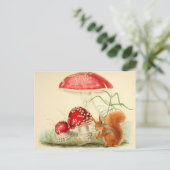  Natuur Illustratie - Eekhoorn, Paddenstoelen Briefkaart (Staand voorkant)