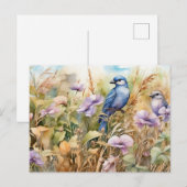 Natuur Illustratie met Vogels en Wildbloemen Briefkaart (Voorkant / Achterkant)