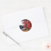 Natuur in de herfst Leaves Pond Ronde Sticker (Envelop)