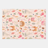 Natuur in Roze Verpakkend Document Vlakke Bladreek Inpakpapier Vel (Voorkant 3)