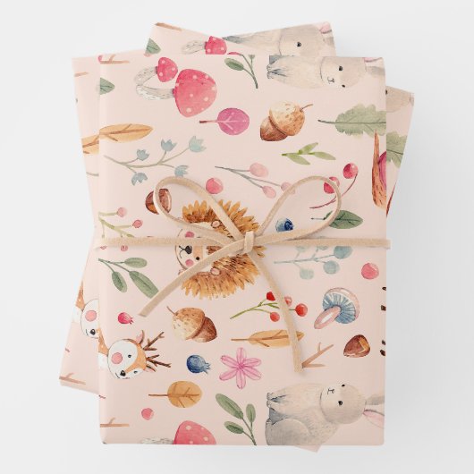 Natuur in Roze Verpakkend Document Vlakke Bladreek Inpakpapier Vel (In situ)