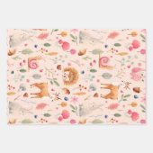 Natuur in Roze Verpakkend Document Vlakke Bladreek Inpakpapier Vel (Voorkant)