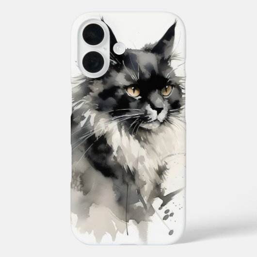 Natuur Inkt Schilderen Kat Case-Mate iPhone Case (Achterkant)