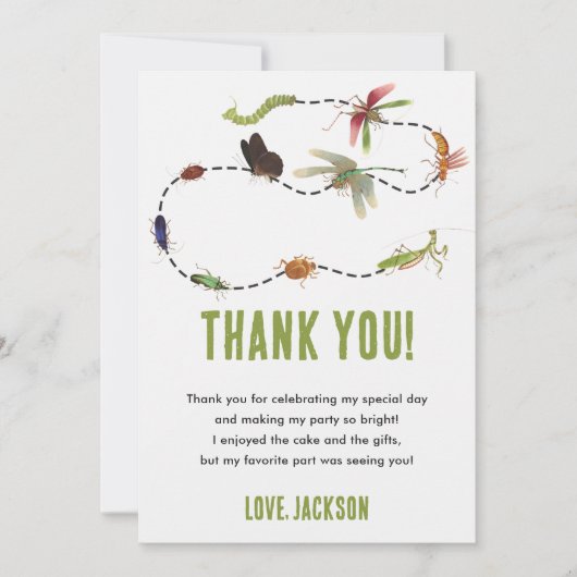 Natuur Insect Bugs Verjaardagsfeest Bedankt Card Kaart (Voorkant)