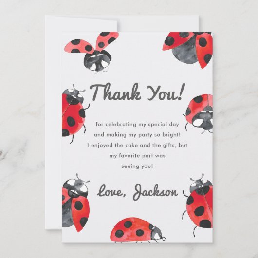 Natuur Insect Bugs Verjaardagsfeest Bedankt Card Kaart (Voorkant)