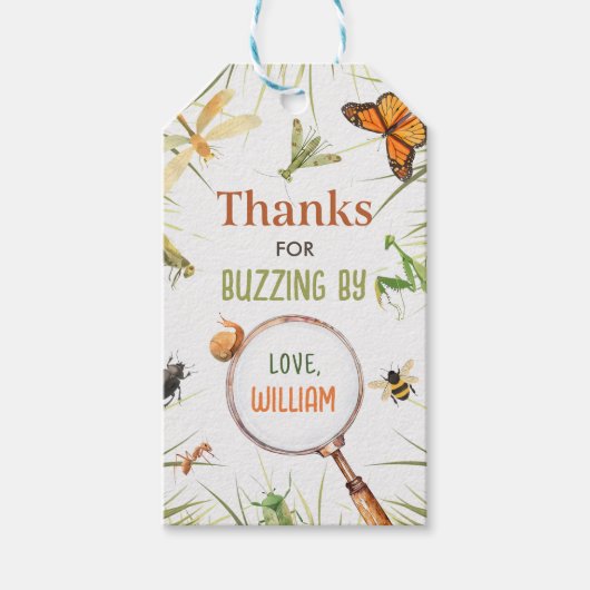 Natuur Insect Bugs verjaardagsfeestje Cadeaulabel (Voorkant)