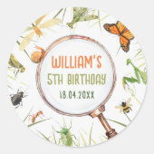 Natuur Insect Bugs verjaardagsfeestje Ronde Sticker (Voorkant)