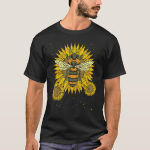 Natuur Insect Hippie Flower Blossom Florist Bee Su T-shirt