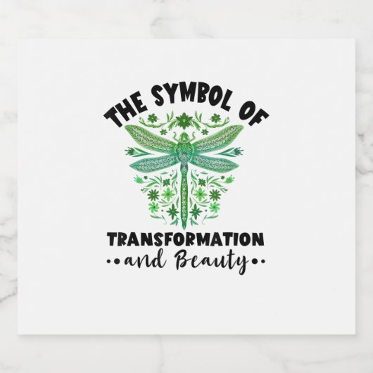 Natuur Insect Libellen Transformatie Schoonheid Dr Sparkling Wijnetiket (Enkel label)