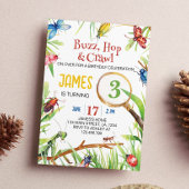 Natuur insectenbeestjes verjaardagsuitnodiging kaart