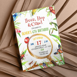 Natuur insectenbeestjes verjaardagsuitnodiging kaart