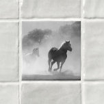 Natuur-inspiratie-paarden in zwart-wit tegeltje<br><div class="desc">Bekijk alstublieft onze Natuur Inspirations line of products in onze Collecties. Hartelijk dank aan zeer getalenteerde fotografen!</div>