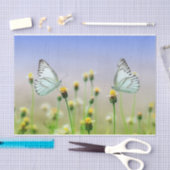 Natuur Inspiratie White Twin Butterflies Tissuepapier (Craft)