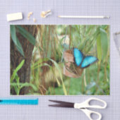 Natuur-inspiraties Bright Blauwe Butterfly Tissuepapier (Craft)