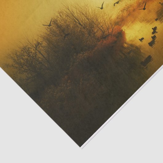 Natuur Inspirations Swans Greet the Sunrise Tissuepapier (Detail)