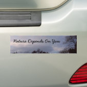 Natuur is afhankelijk van jou bumpersticker (Op auto)