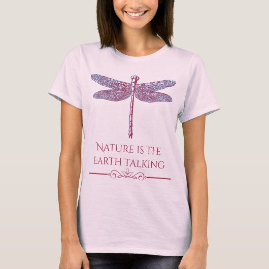 Natuur is de Aarde die Dragonfly Lotus spreekt T-shirt (Voorkant)