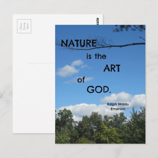 Natuur is de kunst van God. Briefkaart (Voorkant / Achterkant)
