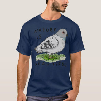 Natuur is een prachtige duif op een blad 2 t-shirt