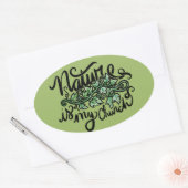 Natuur is mijn kerk ovale sticker (Envelop)