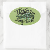 Natuur is mijn kerk ovale sticker (Tas)