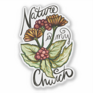 Natuur is mijn kerk Pagan Green Witch Druid Art Sticker
