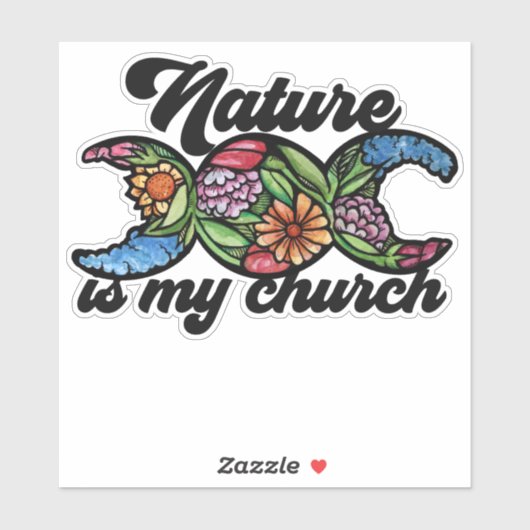 Natuur is mijn Kerk Triple Moon Green Witch Sticker (Vel)