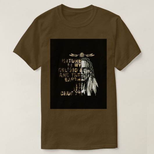 natuur is mijn religie en de aarde is mijn kerk G T-shirt (Design voorkant)