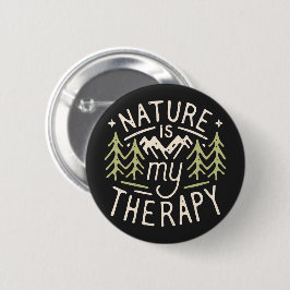 Natuur is mijn therapie grappige wandelaar citaten ronde button 5,7 cm