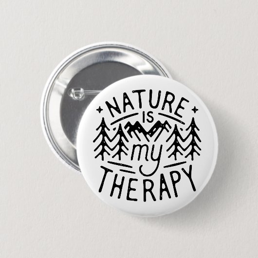 Natuur is mijn therapie ronde button 5,7 cm (Voorkant /achterkant)