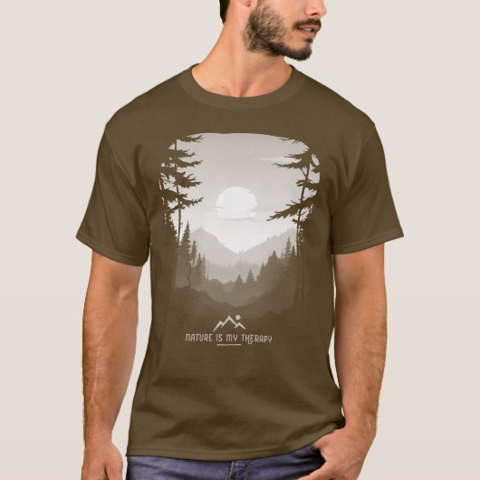 Natuur is mijn Therapy Graphic Forest Mist T-shirt (Voorkant)