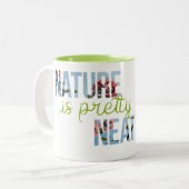 "Natuur is  Neat" Groene Binnenlandse Mok (Voorkant links)